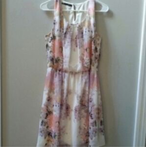 Maurices Floral Women's M Midi Dress Light Orange Purple Garden Girl